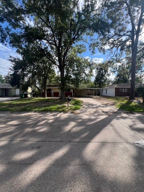 a view of road with trees