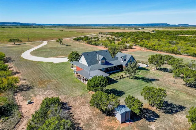 an aerial view of a swimming pool