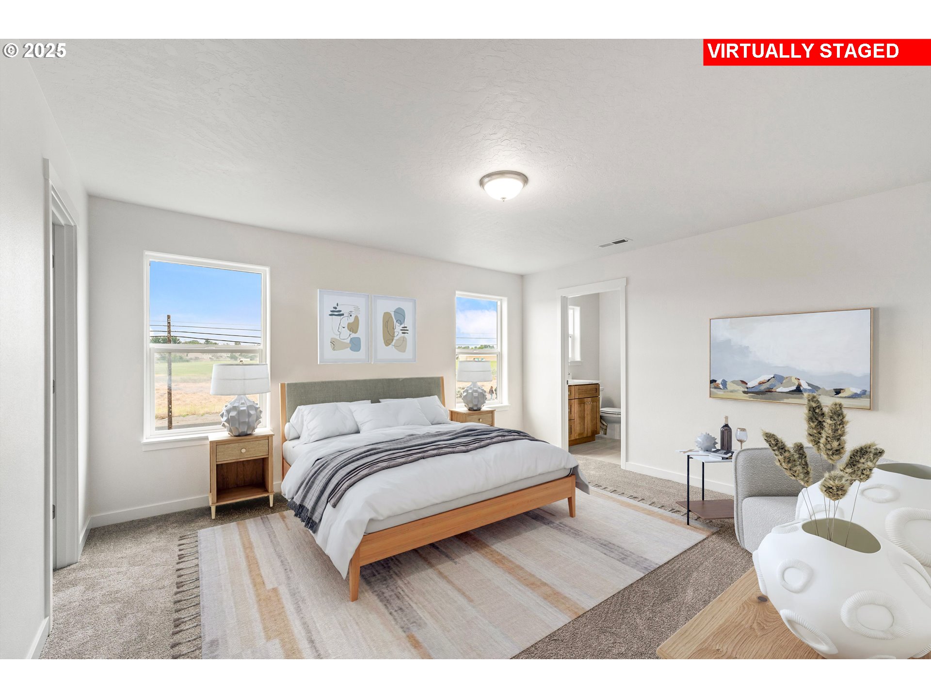 Northeast Emerald Drive Hermiston, OR 97838 - Photo 4 of 11 a bedroom with a bed and wooden floor