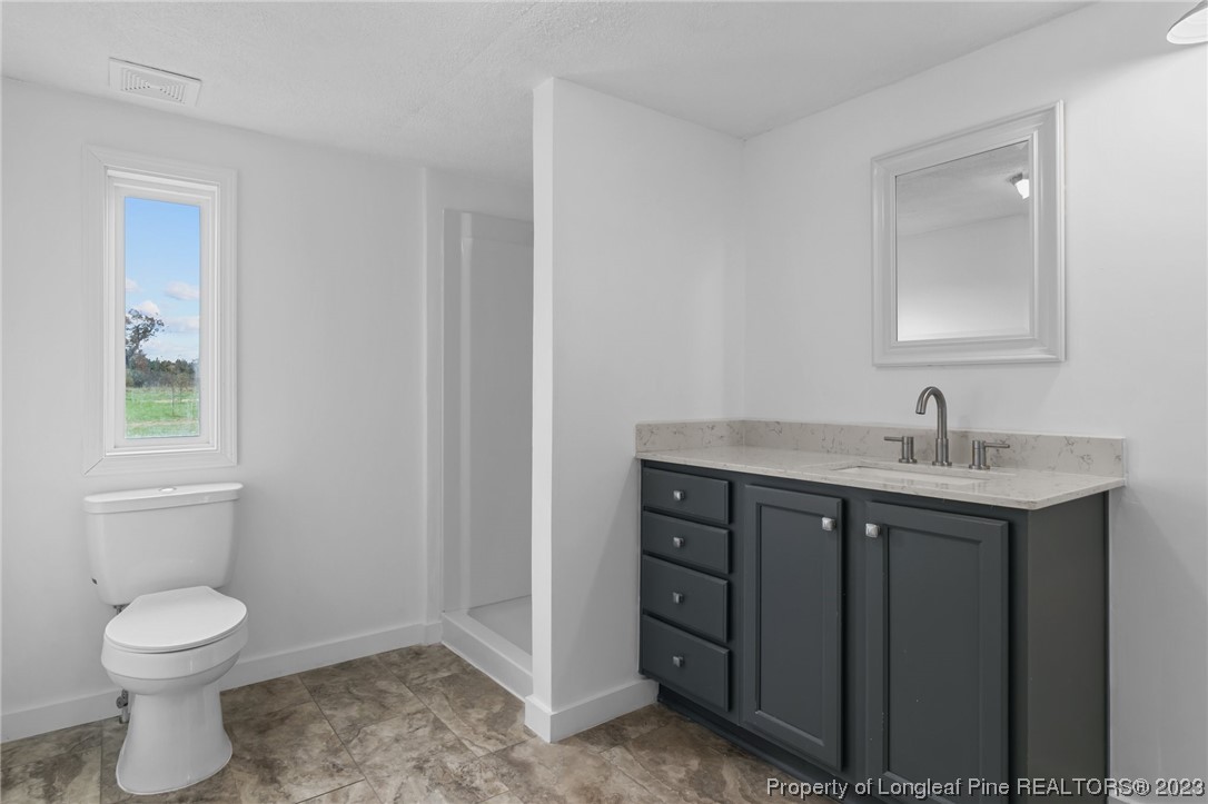 420 Ridge Lane Autryville, NC 28318 - Photo 12 of 39 a bathroom with a toilet a sink a vanity and mirror