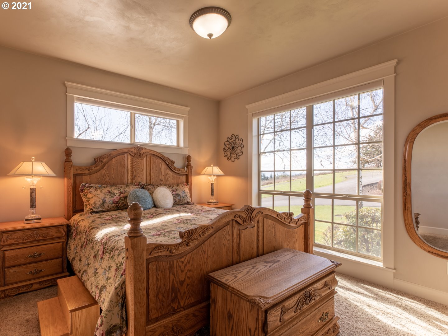 37001 Wallace Creek Road Springfield, OR 97478 - Photo 17 of 31 a bedroom with a bed and a large window with outer view