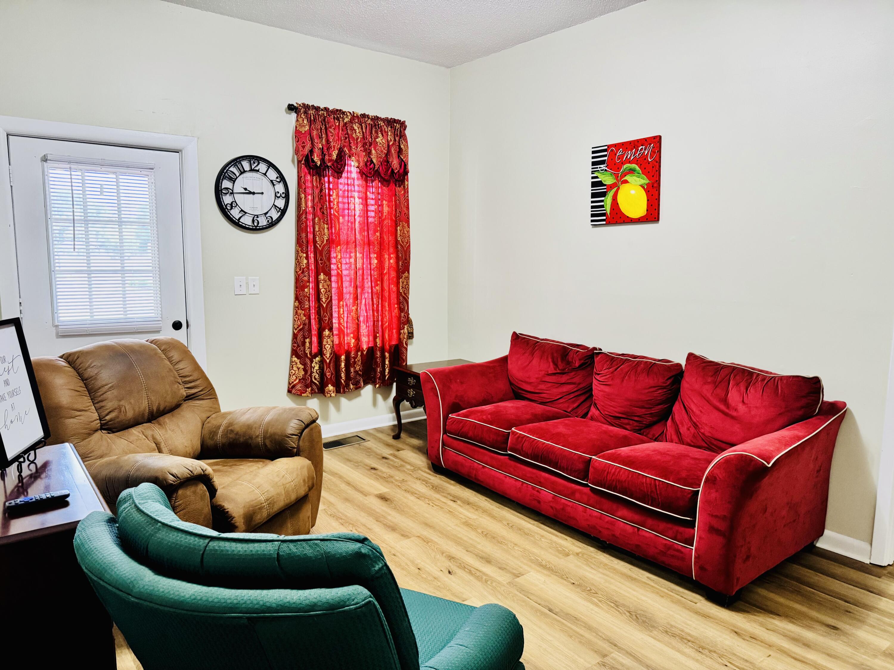 472 Claxton Avenue Elba, AL 36323 - Photo 8 of 29 a living room with furniture a rug and a wall painting