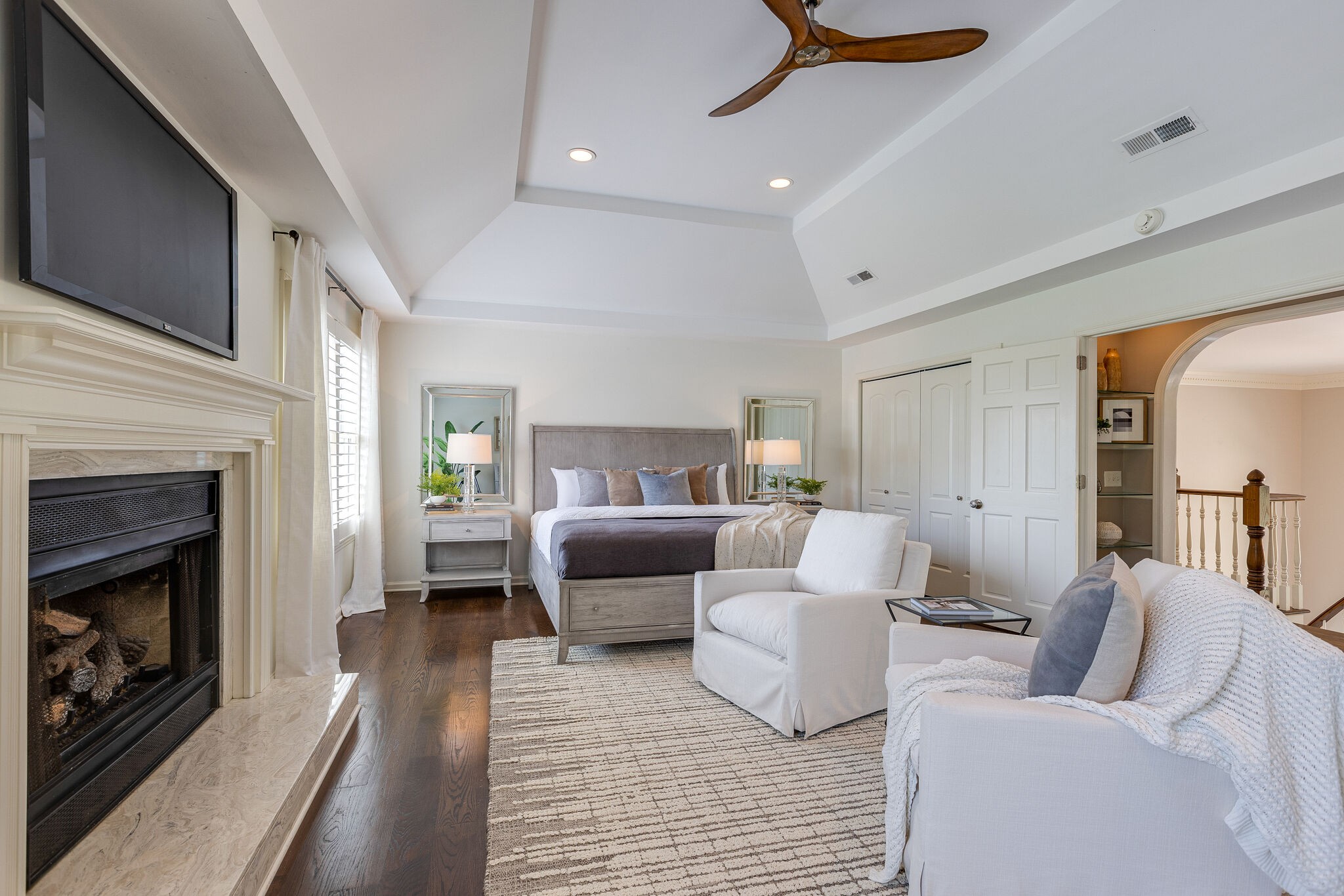 9501 Clovercroft Road Franklin, TN 37067 - Photo 36 of 70 a living room with furniture and a fireplace
