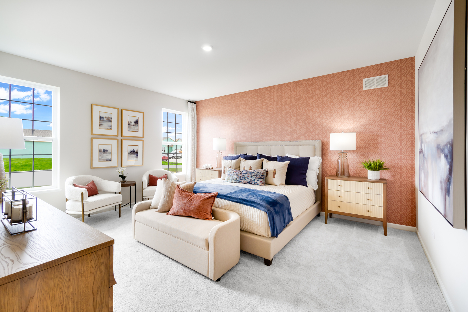 365 Cottrell Lane Aurora, IL 60506 - Photo 8 of 16 a spacious bedroom with a bed and a couch