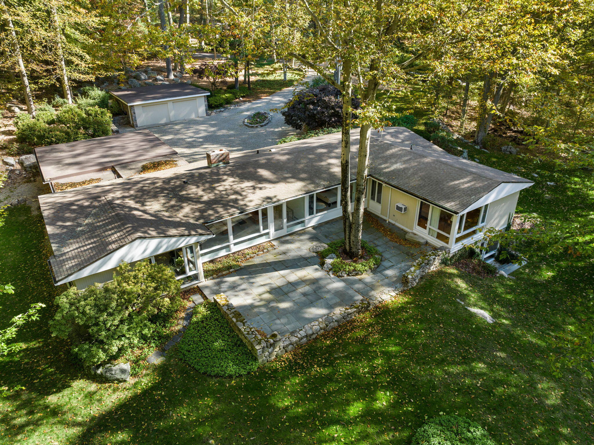 154 Indian Rock Road New Canaan, CT 06840 - Photo 26 of 33 an aerial view of residential house with outdoor space
