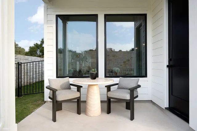 a outdoor living space with furniture