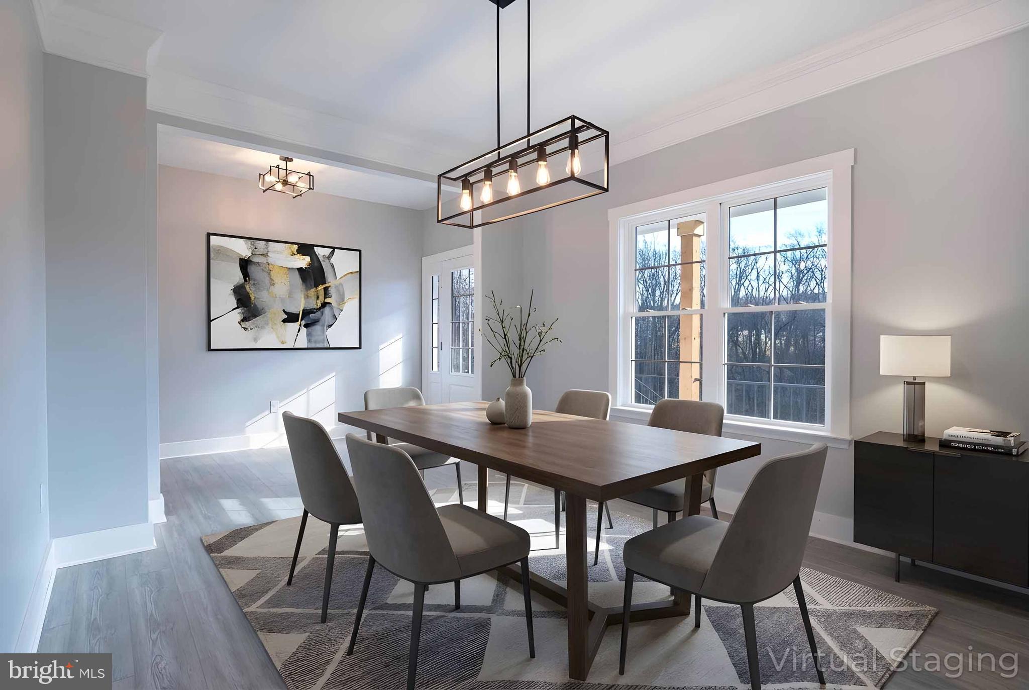 1633 Catlett Mountain Road Front Royal, VA 22630 - Photo 31 of 69 a view of a dining room with furniture large window and wooden floor