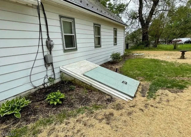 a view of a backyard with a garden