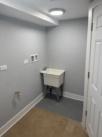 a room with a table and a chair