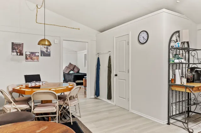 a workspace with furniture and window