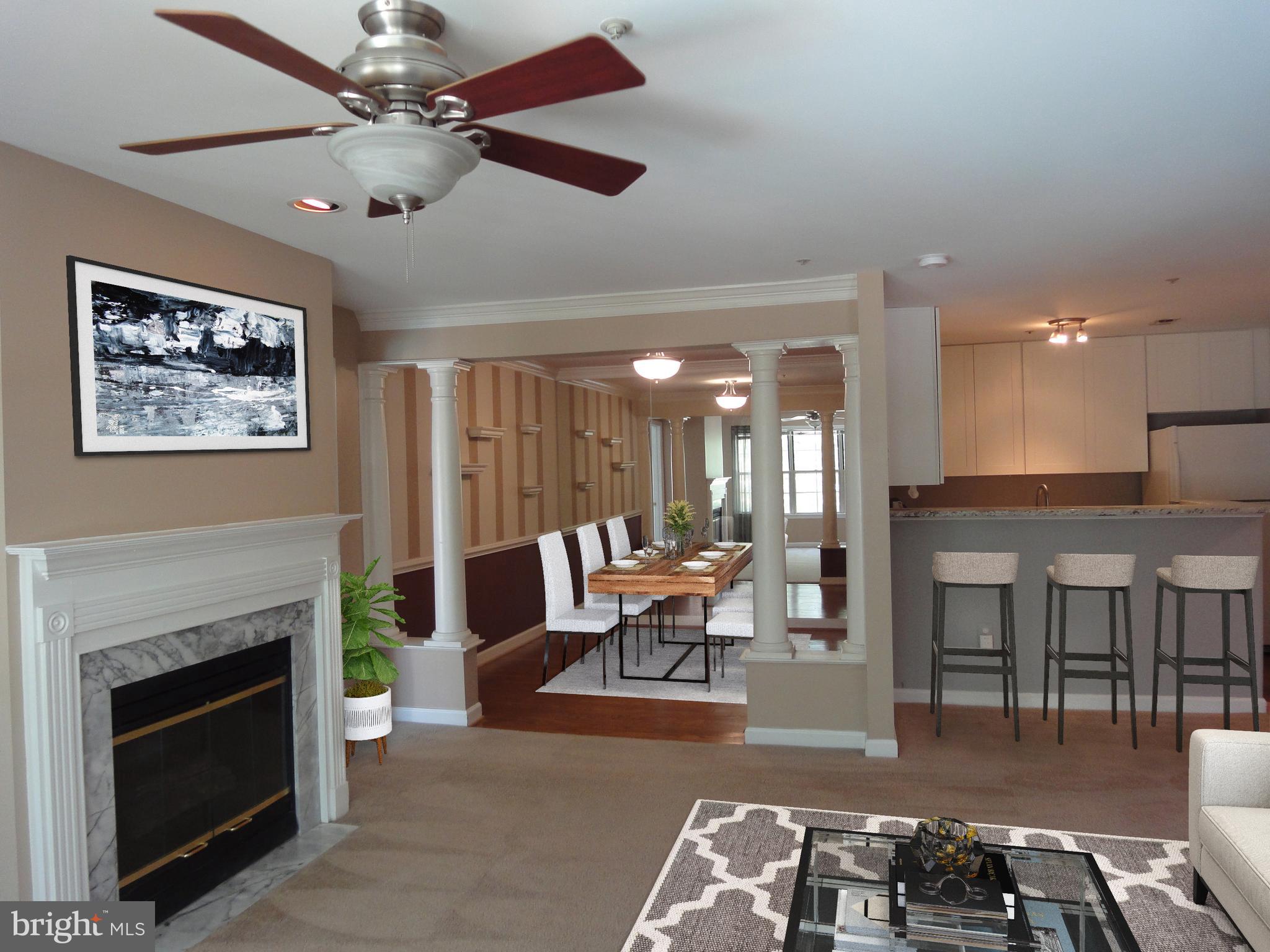 6832 Hayley Ridge Way, Unit G Baltimore, MD 21209 - Photo 8 of 34 Living rm, Dining rm & open kitchen.