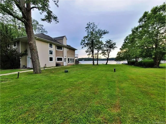 a view of a lake with outdoor space