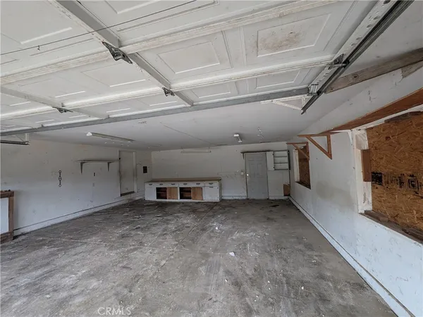 a view of a car with an empty room