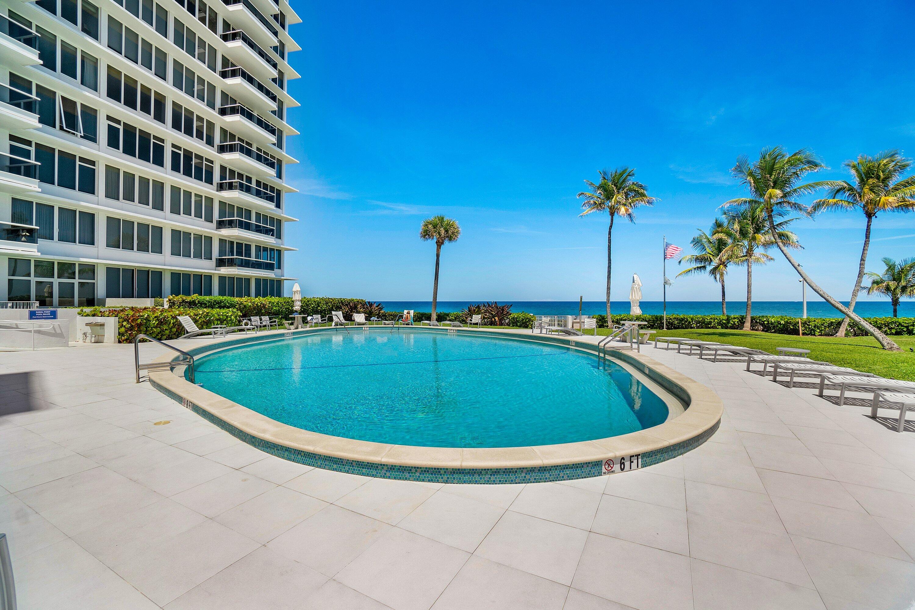 700 South Ocean Boulevard, Unit 705 Boca Raton, FL 33432 - Photo 31 of 58 a view of a swimming pool and outdoor space