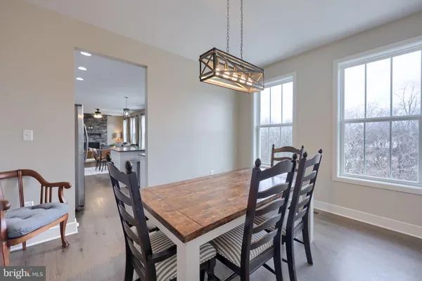 a view of a dining room and livingroom view