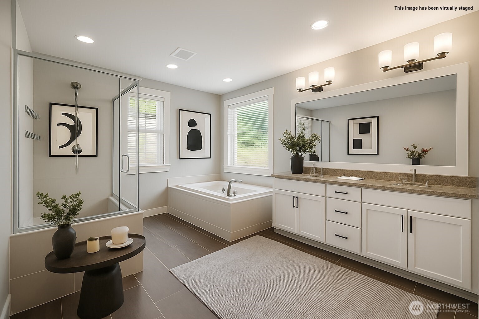 16529 White Mountain Road Southeast Monroe, WA 98272 - Photo 21 of 34 a bathroom with a tub sink and mirror