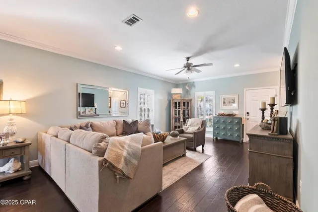 a living room with furniture