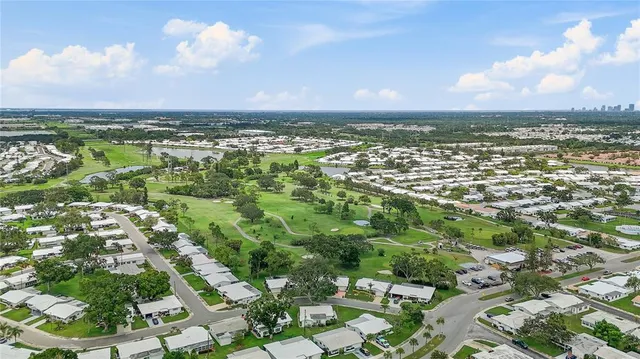 an aerial view of residential building with outdoor space