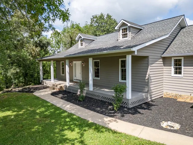 a view of a trees in a yard