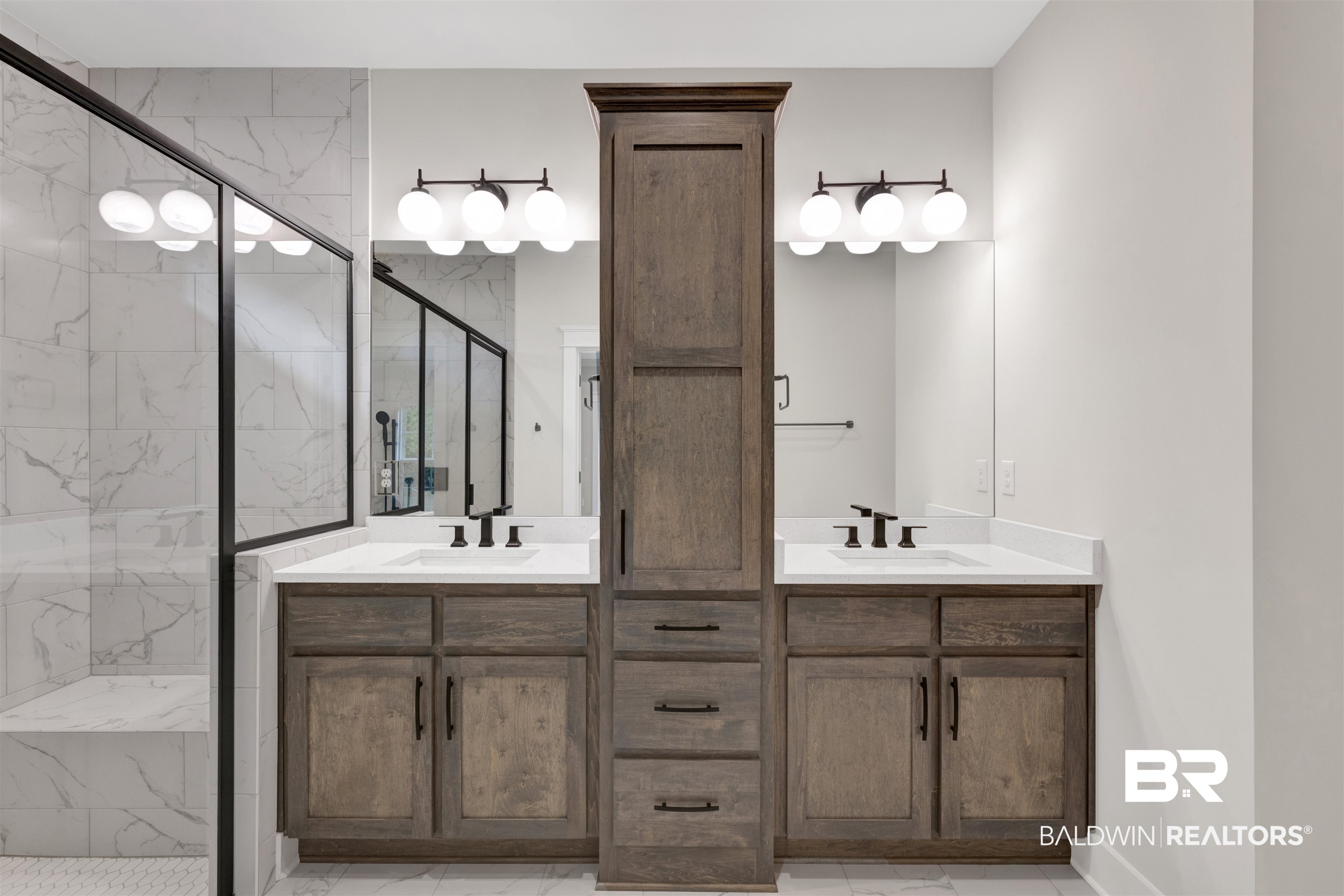 27382 Patch Pl Loop Daphne, AL 36526 - Photo 22 of 31 Full bath with a marble finish shower, vanity, and light marble finish flooring