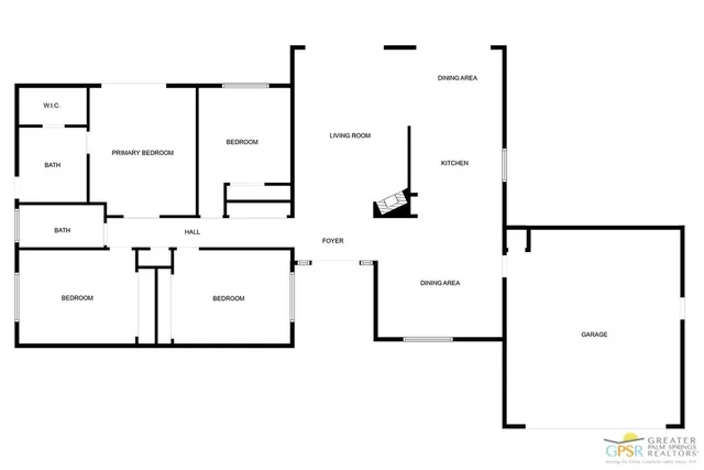 a picture of floor with a view of living room with a large window