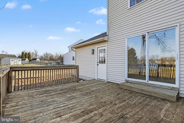 a view of a wooden deck