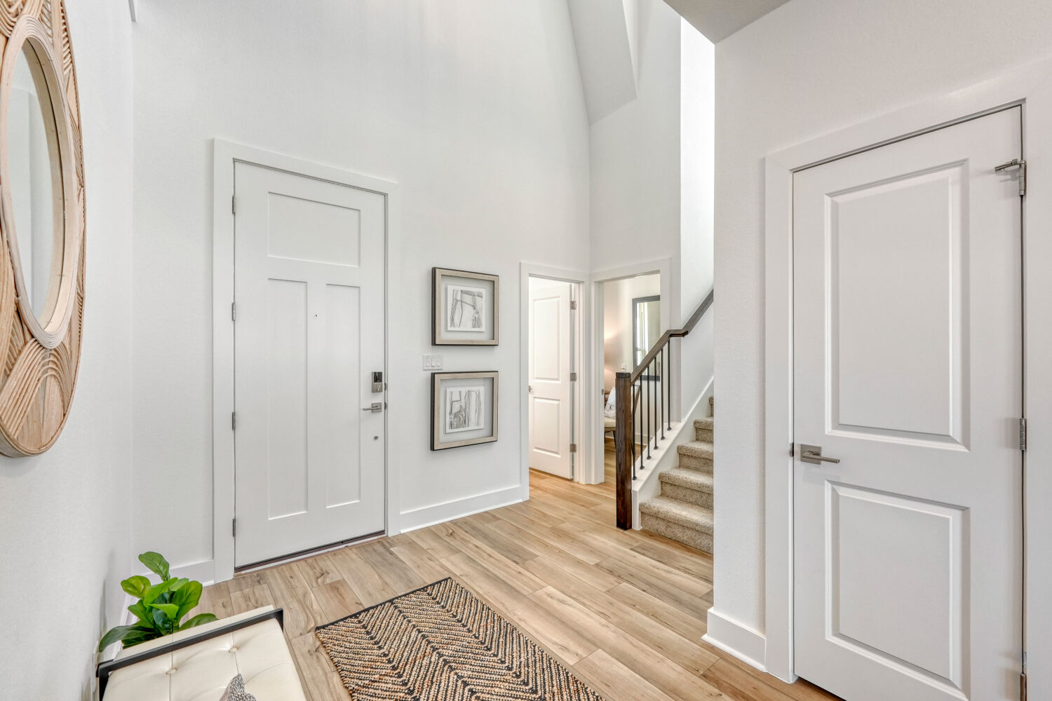 141 Sincere Drive Kyle, TX 78640 - Photo 4 of 23 a view of entryway with wooden floor and door