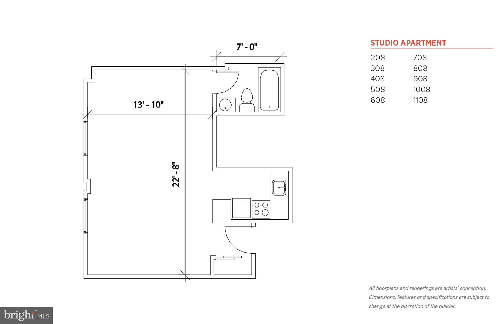 201 South 13th Street, Unit 1006 Philadelphia, PA 19107 - Photo 16 of 23 a picture of a floor plan