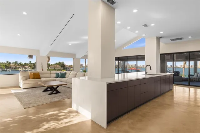 a view of a kitchen with a refrigerator and a refrigerator