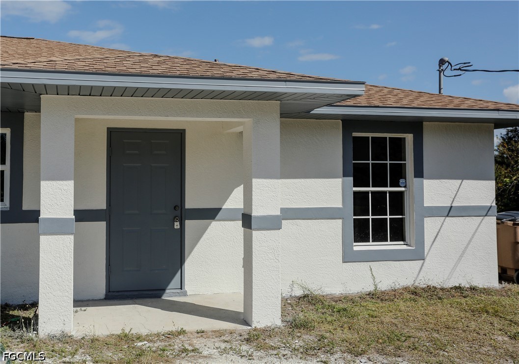 a front view of a house