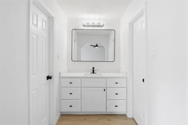 a view of a hallway with entryway