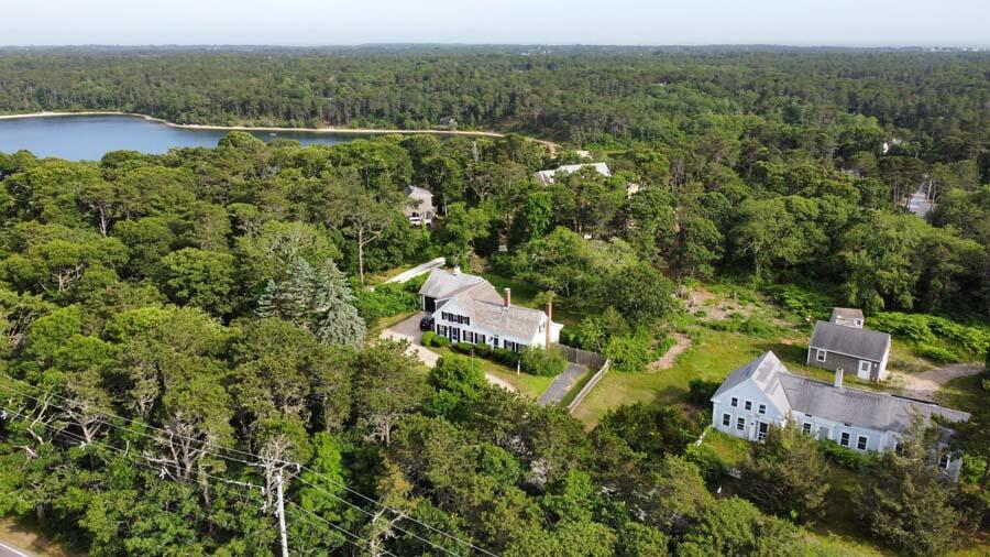 935 Old Queen Anne Road Chatham, MA 02633 - Photo 3 of 6 Drone to Pond