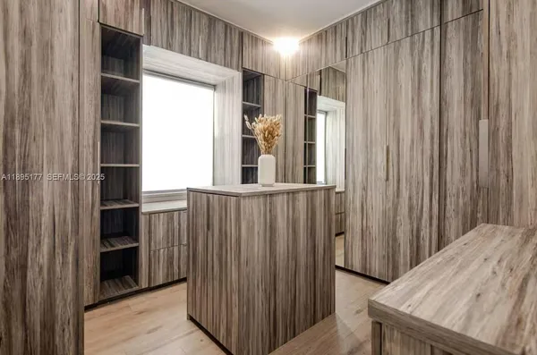 a view of a walk in closet