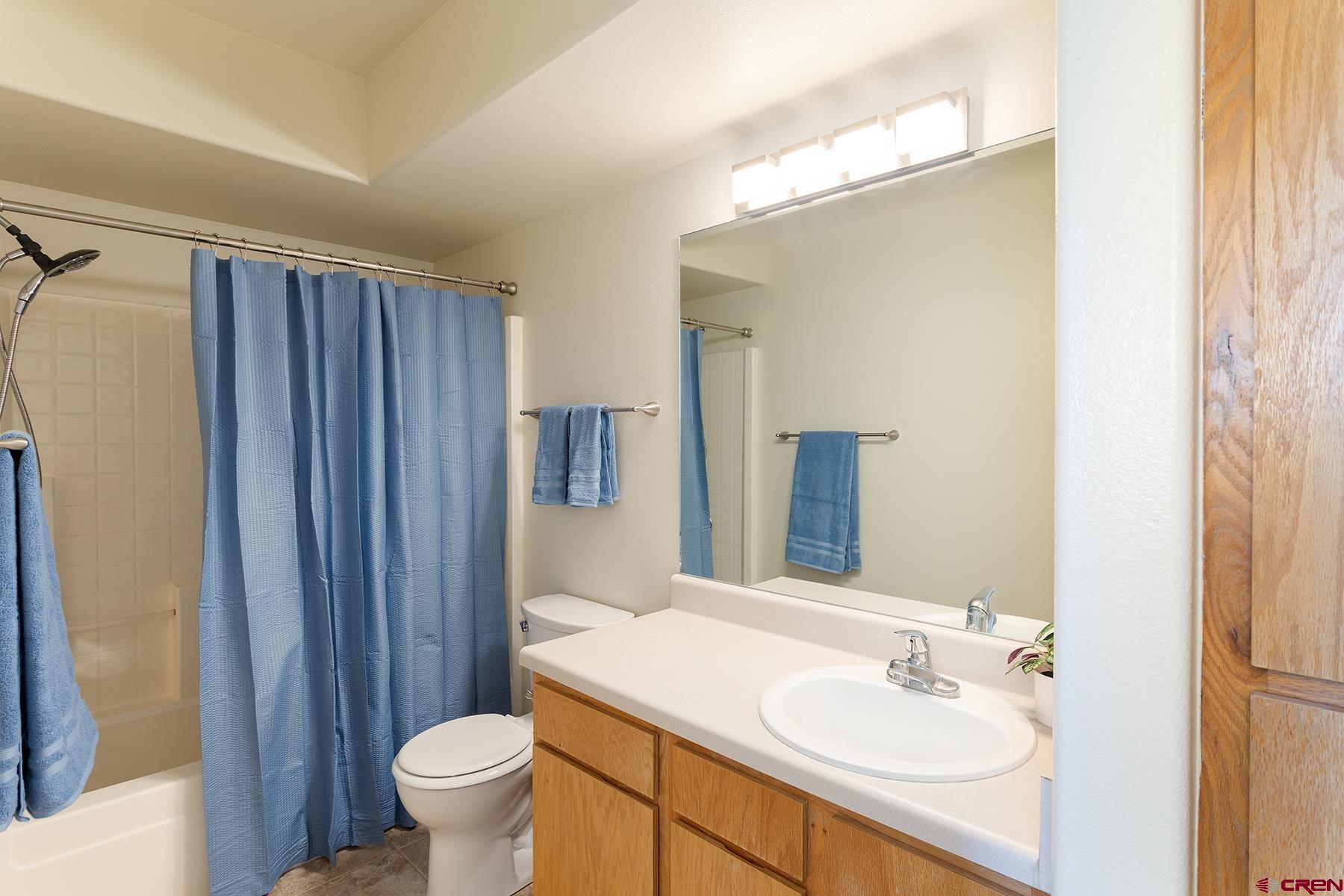 1100 Goeglein Gulch Road, Unit 236 Durango, CO 81301 - Photo 9 of 23 a bathroom with a sink toilet and shower