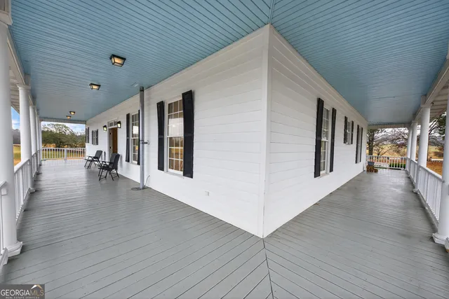 an empty room with windows