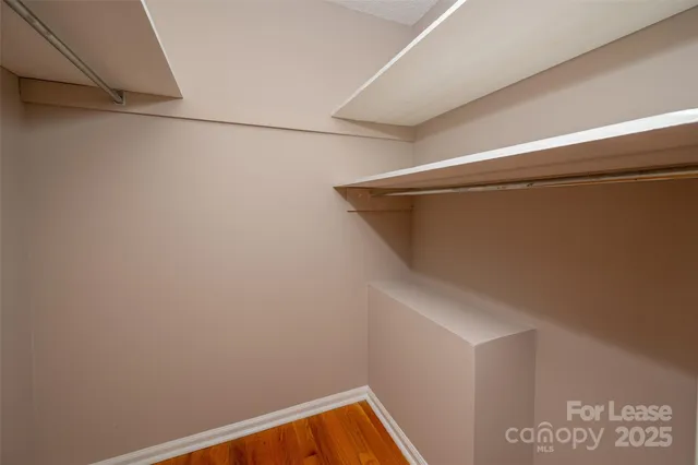 a view of small space with empty racks