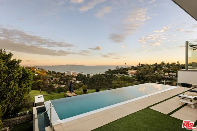 a view of a terrace with a garden