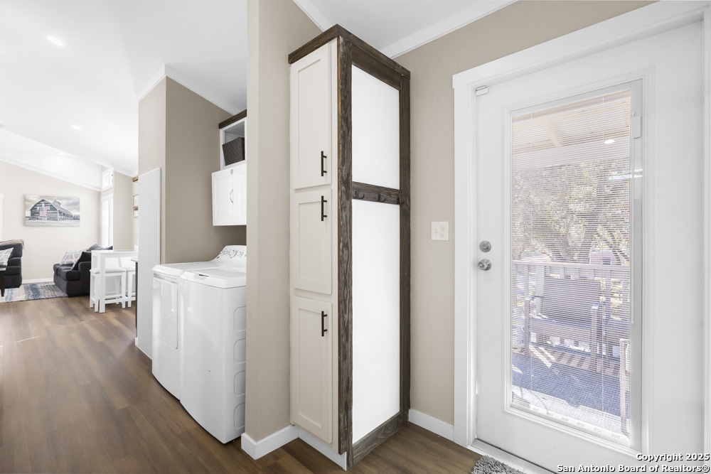 164 Private 1523 Bandera, TX 78003 - Photo 19 of 44 a view of hallway with bathroom and wooden floor