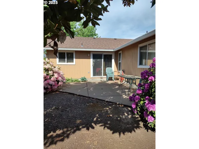 a view of a house with a patio