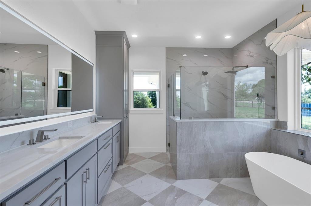Tbd Hampel Road Palmer, TX 75152 - Photo 32 of 34 a bathroom with a double vanity sink toilet and shower