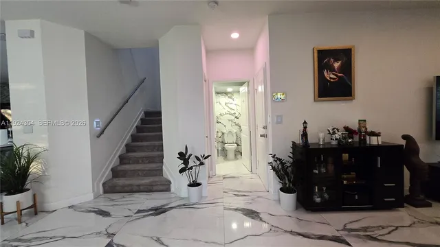 a living room with furniture