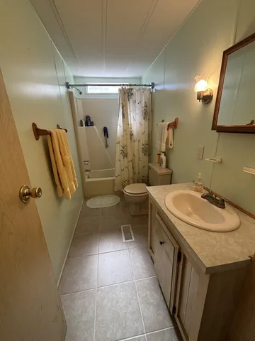 a bathroom with a double vanity sink toilet mirror and shower