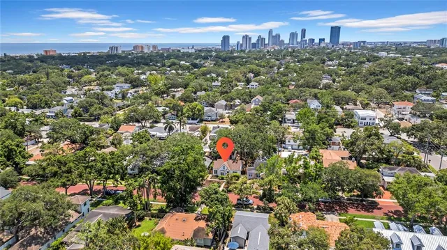 an aerial view of multiple house