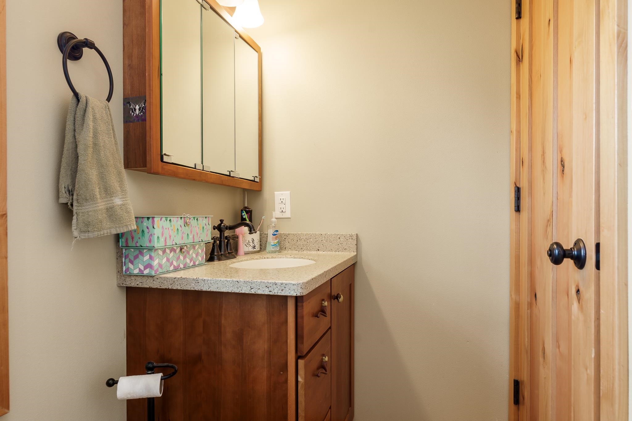 10760 East Rock Grove Road Davis, IL 61019 - Photo 90 of 91 a bathroom with a sink and a mirror