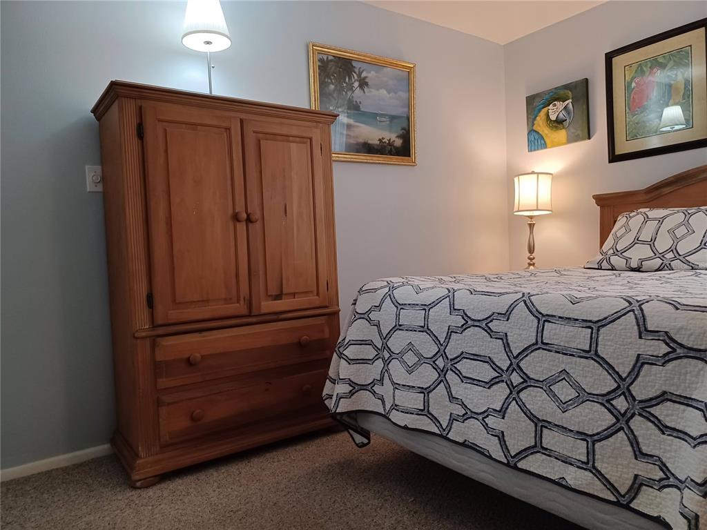 4318 Tahitian Gardens Circle, Unit B Holiday, FL 34691 - Photo 19 of 28 a bedroom with a bed and cabinets