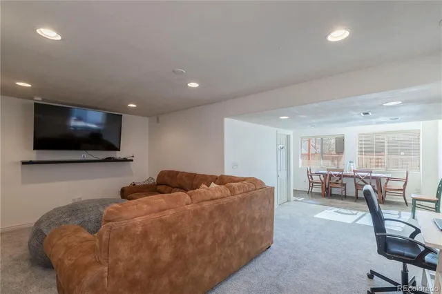 a living room with furniture