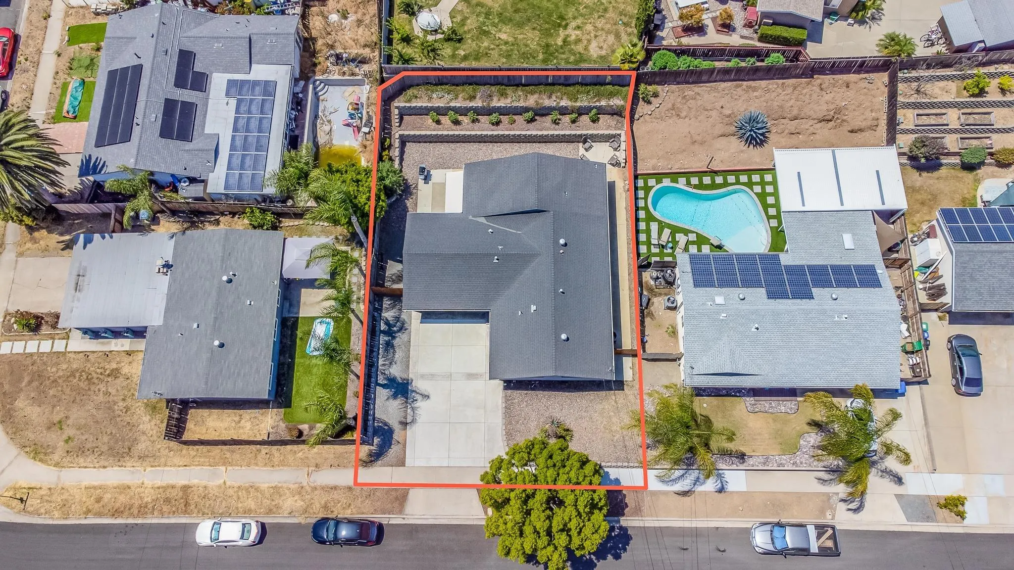 8029 Woodpecker Way Santee, CA 92071 - Photo 4 of 47 an aerial view of a house with a swimming pool