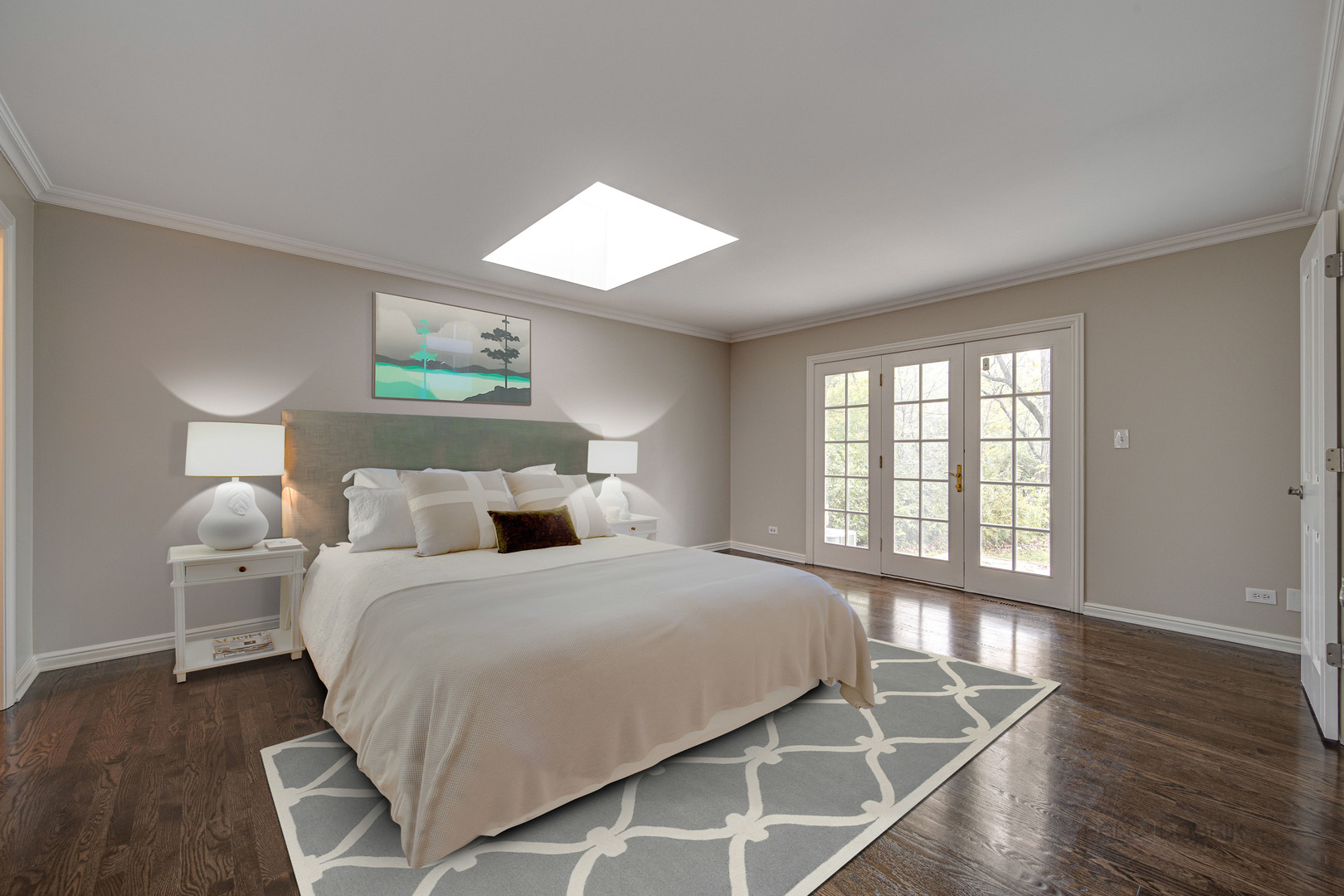 875 Valley Road Lake Forest, IL 60045 - Photo 17 of 43 a bedroom with a large bed and a window