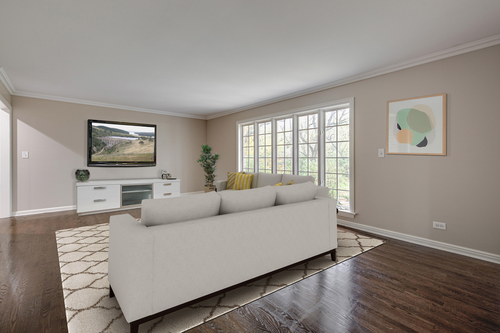 875 Valley Road Lake Forest, IL 60045 - Photo 7 of 43 a living room with furniture and a flat screen tv