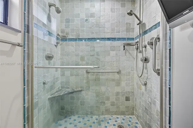 a bathroom with a shower